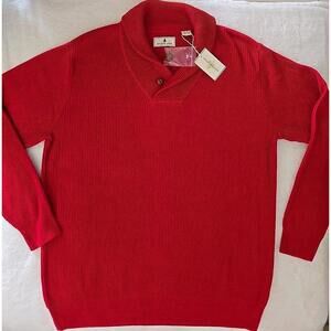 Southern Pines Collared Pullover Sweater XL Red Cotton NWT